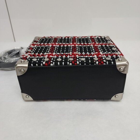 Sam Edelman Gracia Plaid Hardcase Crossbody Purse Woven Handbag Tweed Academia - Picture 7 of 15